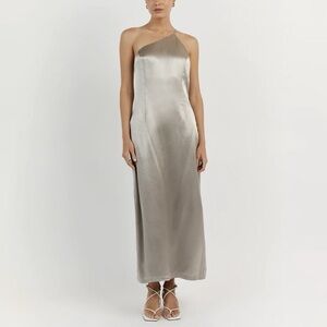Dissh Pewter Grey Rio One Shoulder Maxi Dress